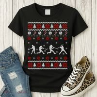 Baseball Players Ugly Christmas Sweater Xmas Gift Women's T-Shirt thumb 3