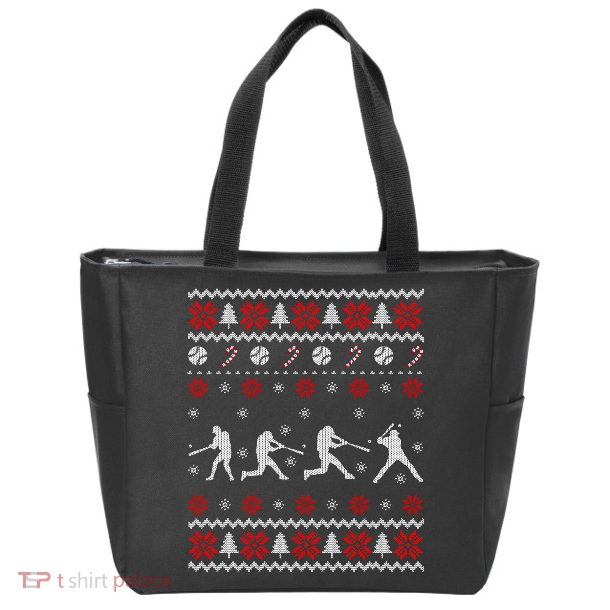 Baseball Players Ugly Christmas Sweater Xmas Gift Tote Bag