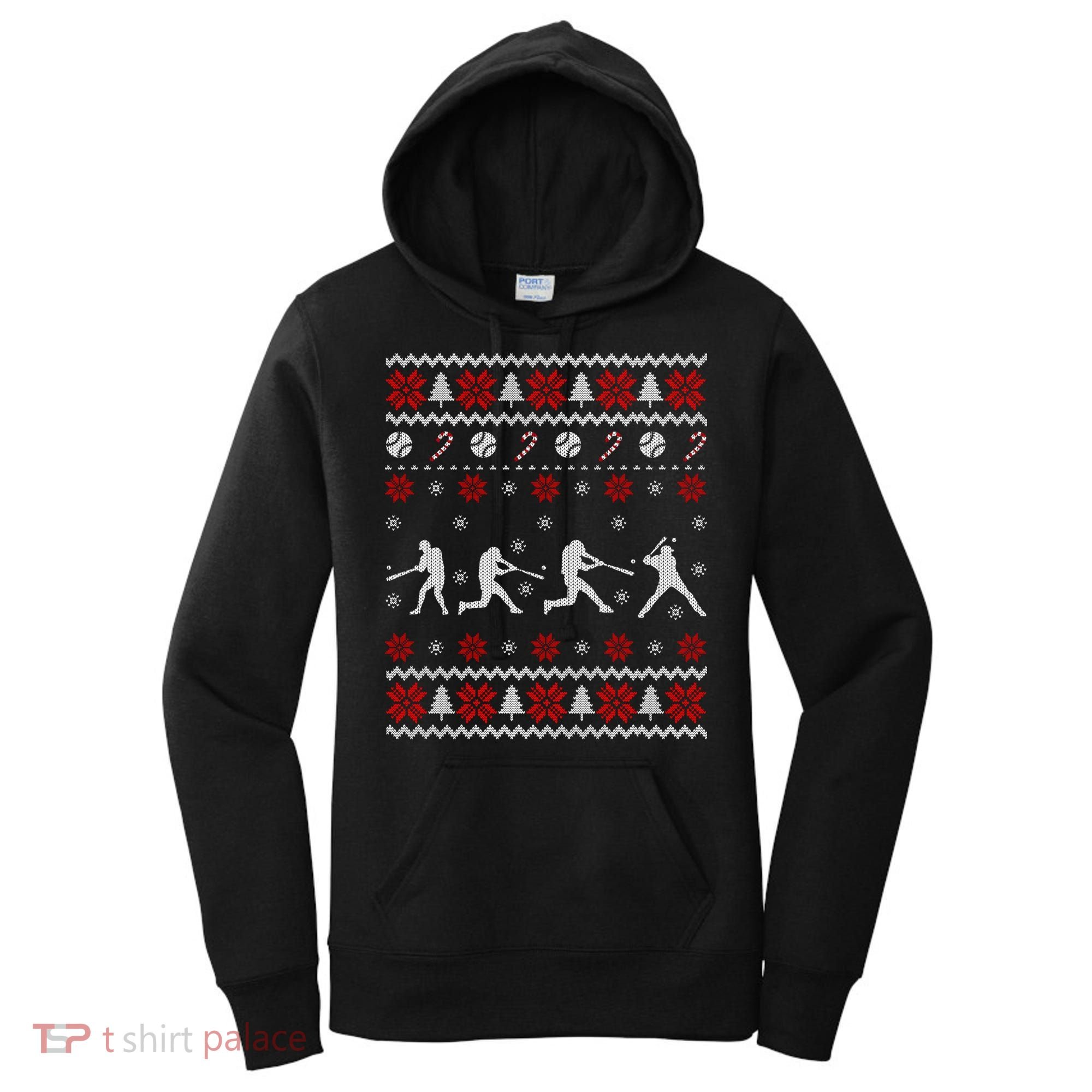 Baseball Players Ugly Christmas Sweater Xmas Gift Women's Hoodie