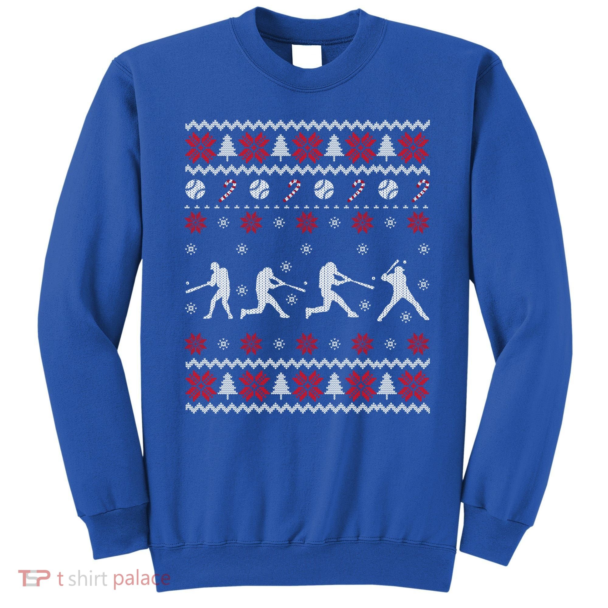 Baseball Players Ugly Christmas Sweater Xmas Gift Sweatshirt
