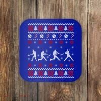 Baseball Players Ugly Christmas Sweater Xmas Gift Coaster thumb 0