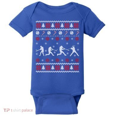 Baseball Players Ugly Christmas Sweater Xmas Gift Baby Bodysuit