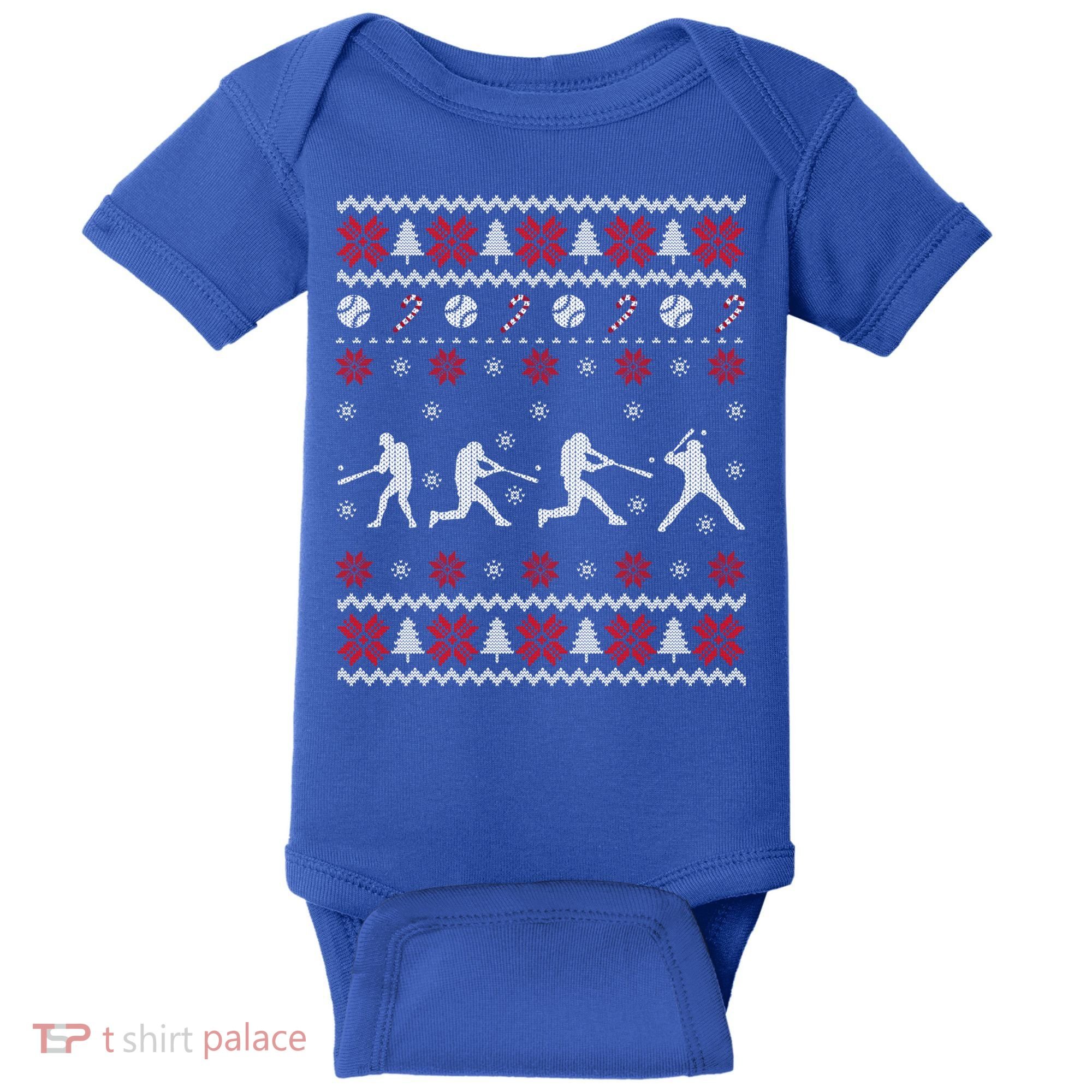 Baseball Players Ugly Christmas Sweater Xmas Gift Baby Bodysuit