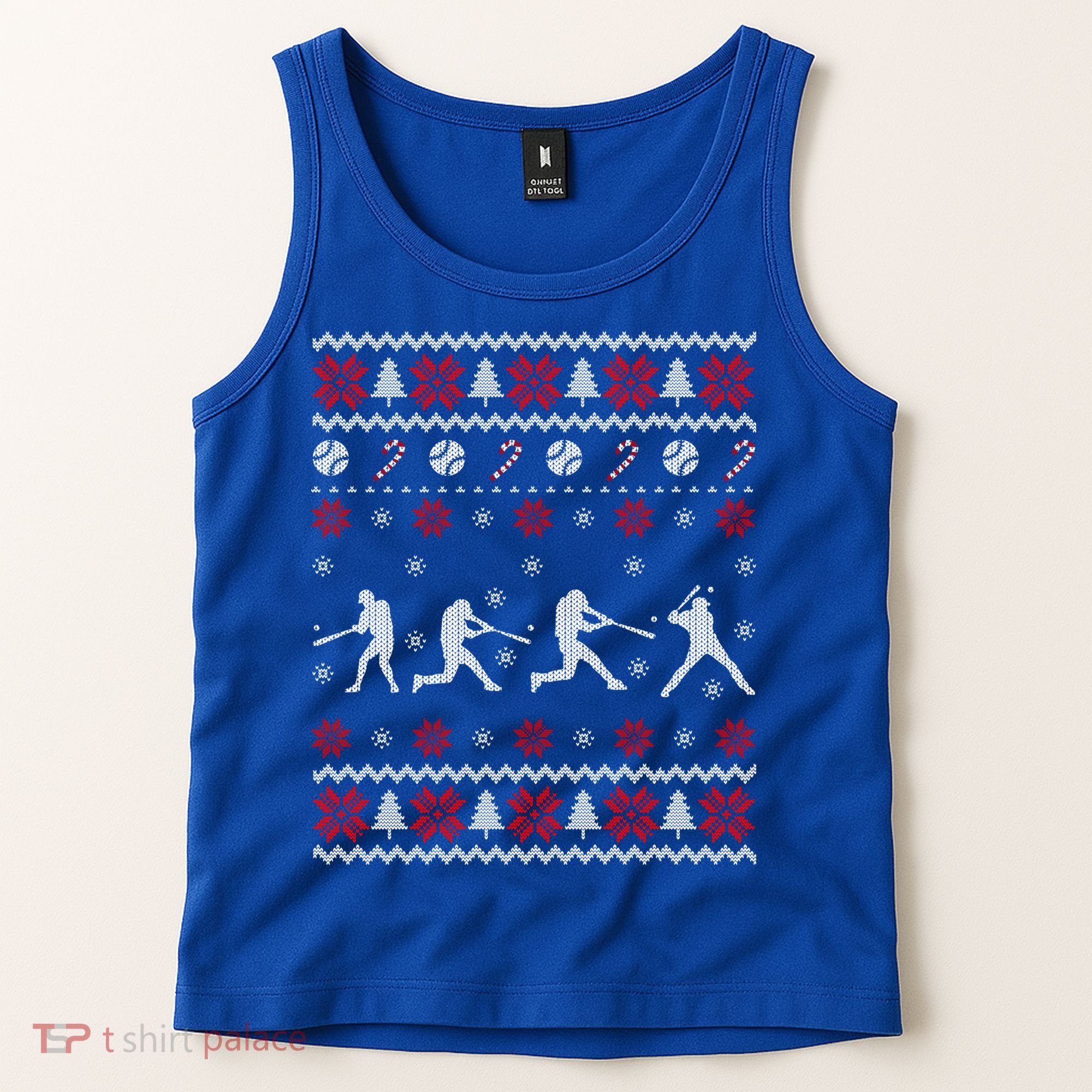 Baseball Players Ugly Christmas Sweater Xmas Gift Tank Top