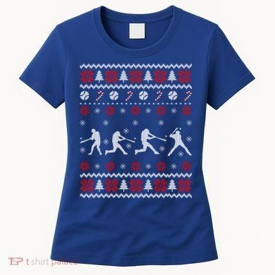 Baseball Players Ugly Christmas Sweater Xmas Gift Women's T-Shirt