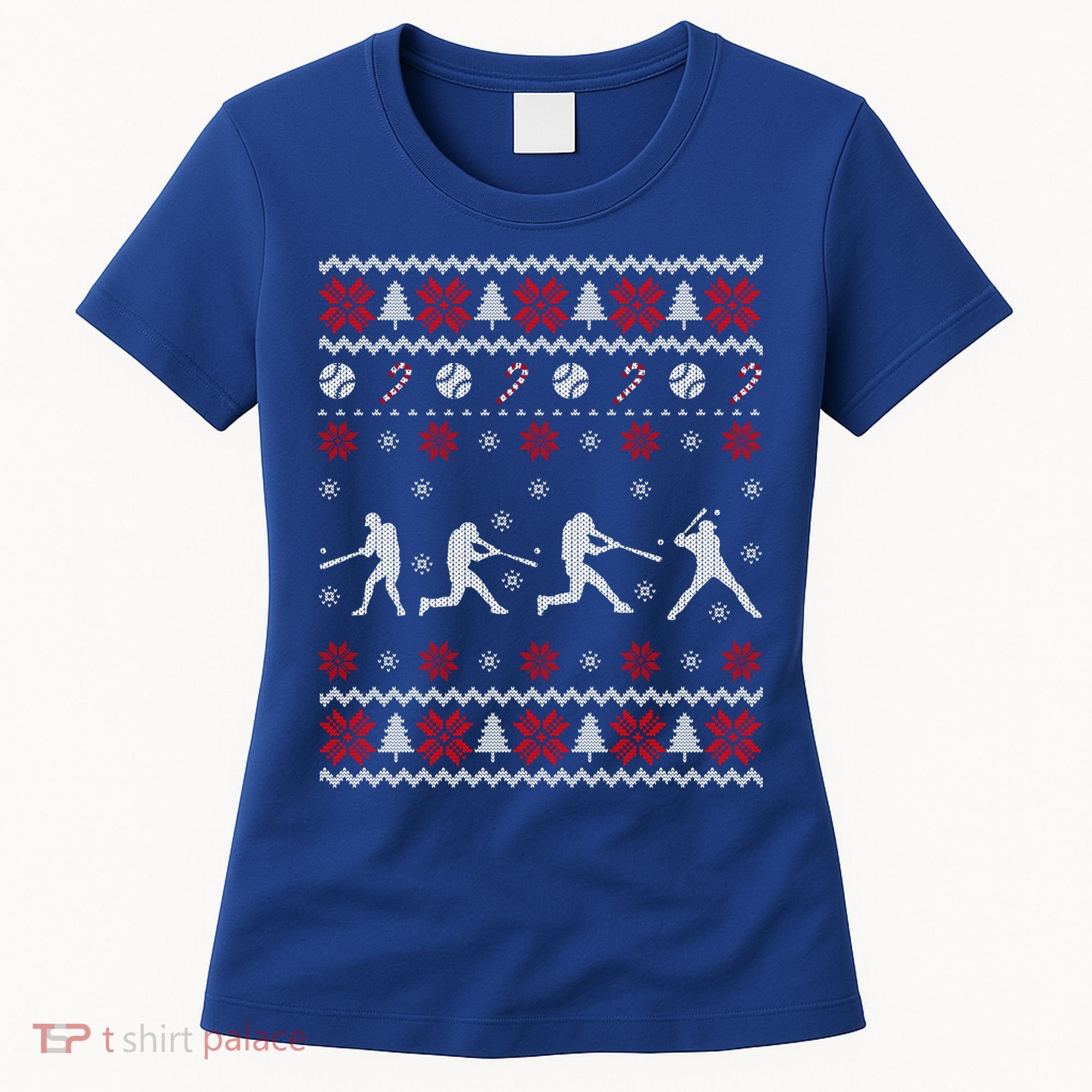 Baseball Players Ugly Christmas Sweater Xmas Gift Women's T-Shirt