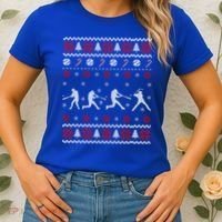 Baseball Players Ugly Christmas Sweater Xmas Gift Women's T-Shirt thumb 2