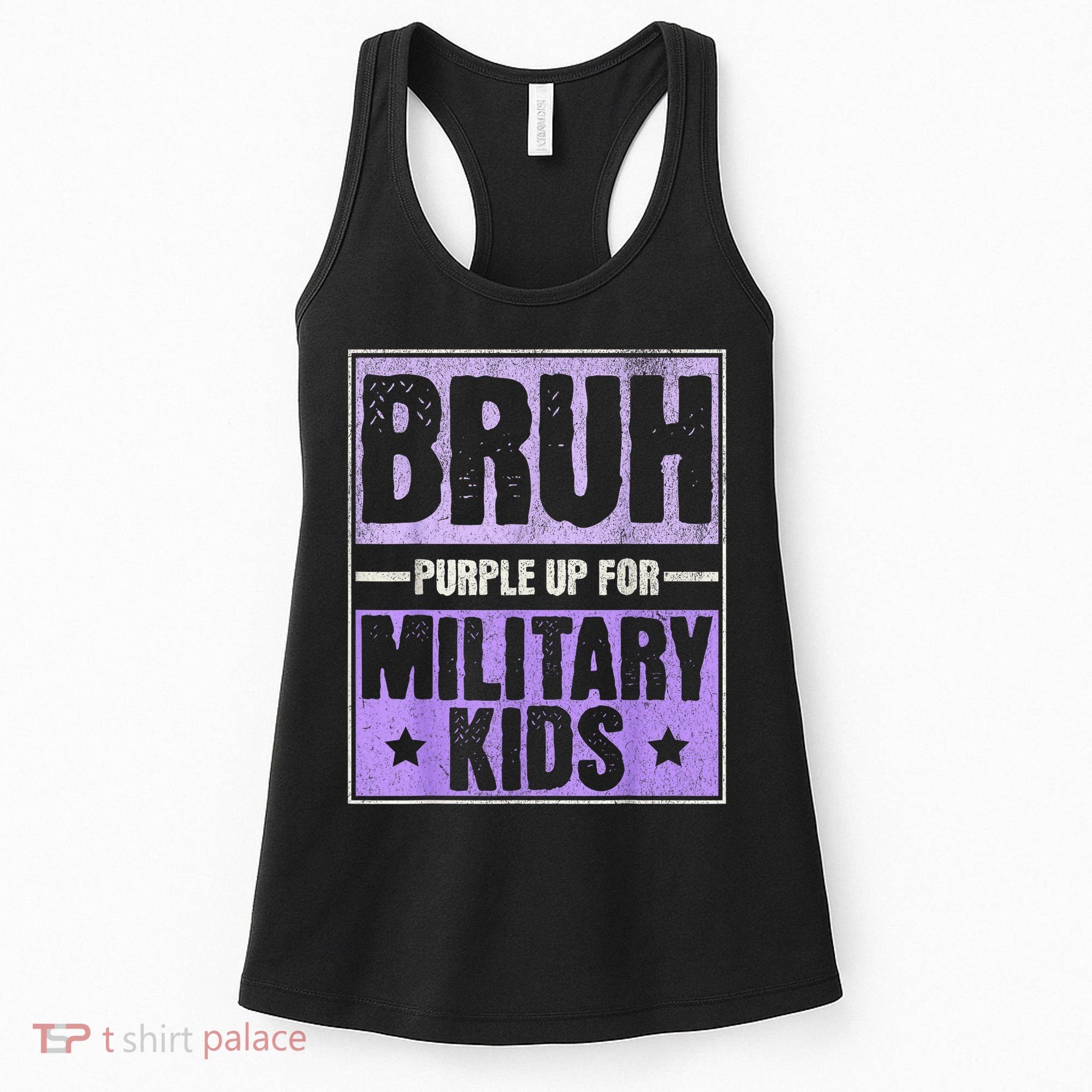 Bruh Purple Up For Military Month Military Child Month Women's Tank Top