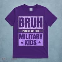 Bruh Purple Up For Military Month Military Child Month T-Shirt thumb 5