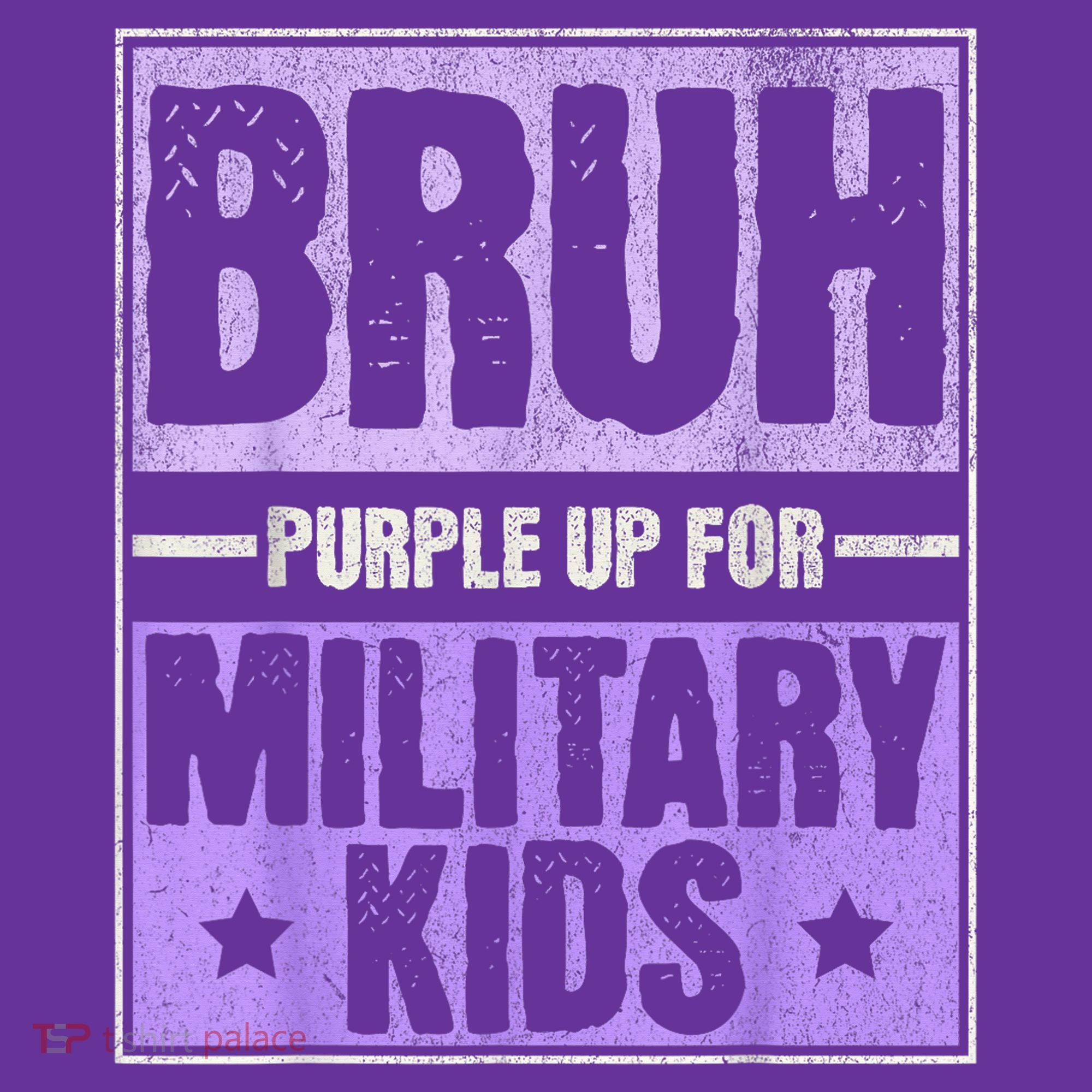 Bruh Purple Up For Military Month Military Child Month T-Shirt