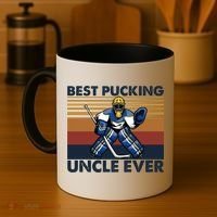 Best Pucking Uncle Ever Funny Hockey Uncle Saying Gift Coffee Mug thumb 4
