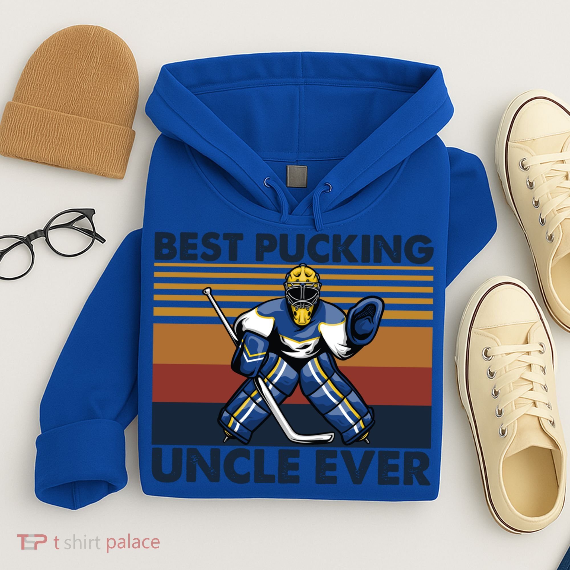 Best Pucking Uncle Ever Funny Hockey Uncle Saying Gift Hoodie