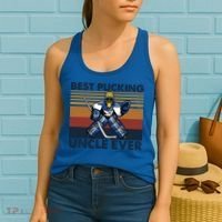 Best Pucking Uncle Ever Funny Hockey Uncle Saying Gift Women's Tank Top thumb 2