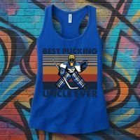 Best Pucking Uncle Ever Funny Hockey Uncle Saying Gift Women's Tank Top thumb 3