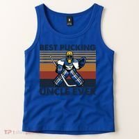 Best Pucking Uncle Ever Funny Hockey Uncle Saying Gift Tank Top thumb 2
