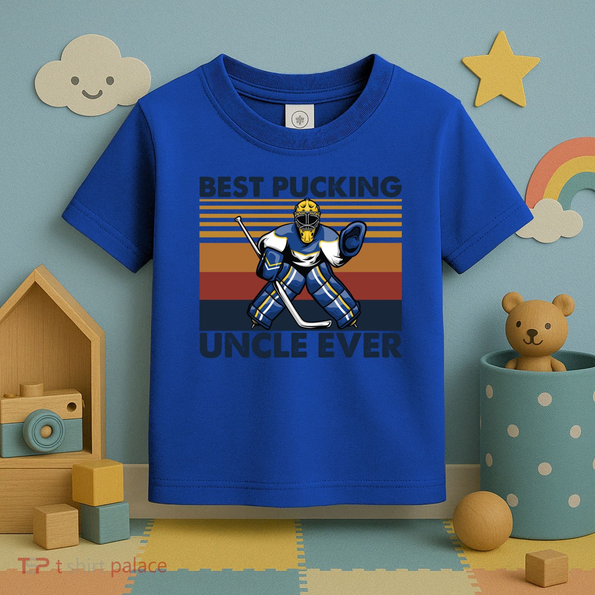 Best Pucking Uncle Ever Funny Hockey Uncle Saying Gift Toddler T-Shirt