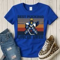 Best Pucking Uncle Ever Funny Hockey Uncle Saying Gift Women's T-Shirt thumb 3