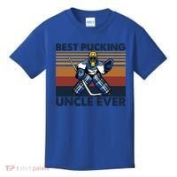 Best Pucking Uncle Ever Funny Hockey Uncle Saying Gift Kids T-Shirt thumb 0