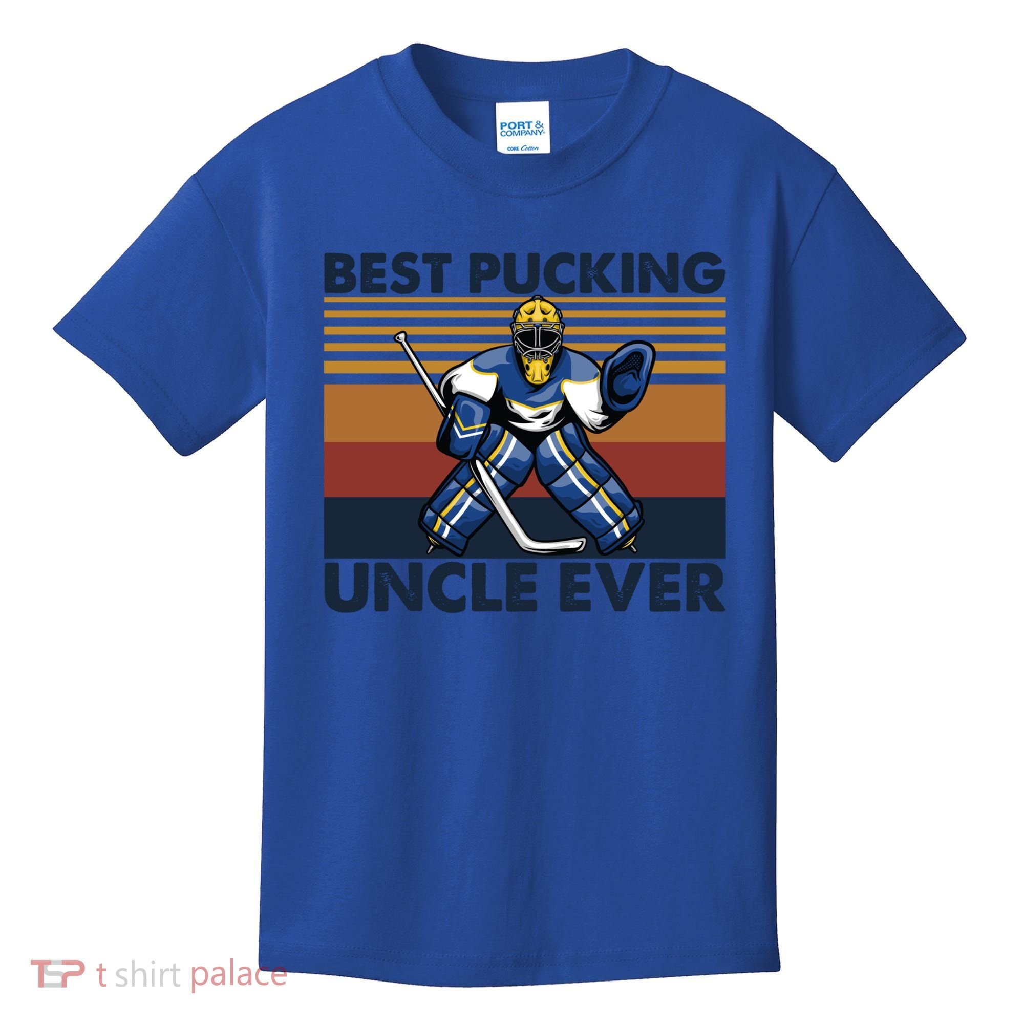 Best Pucking Uncle Ever Funny Hockey Uncle Saying Gift Kids T-Shirt
