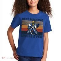 Best Pucking Uncle Ever Funny Hockey Uncle Saying Gift Kids T-Shirt thumb 2