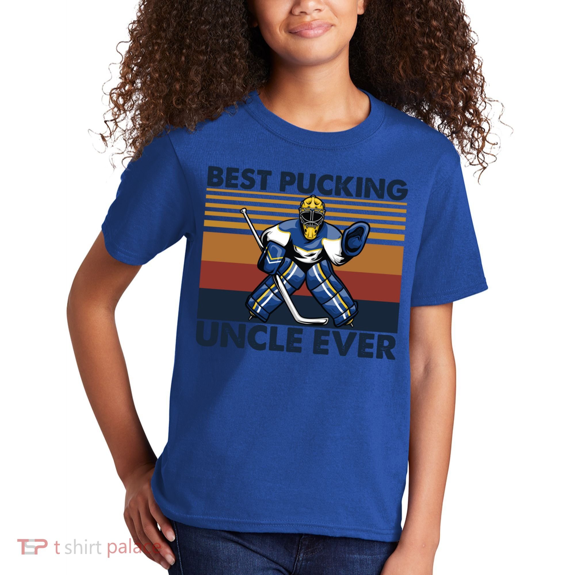Best Pucking Uncle Ever Funny Hockey Uncle Saying Gift Kids T-Shirt
