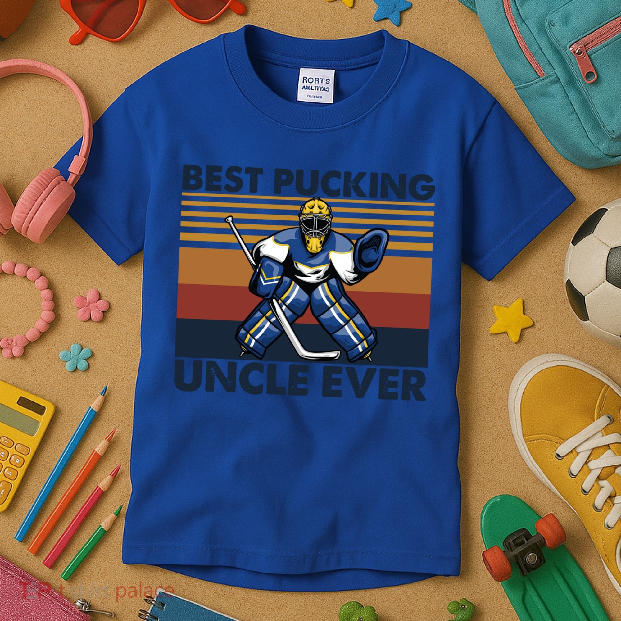 Best Pucking Uncle Ever Funny Hockey Uncle Saying Gift Kids T-Shirt
