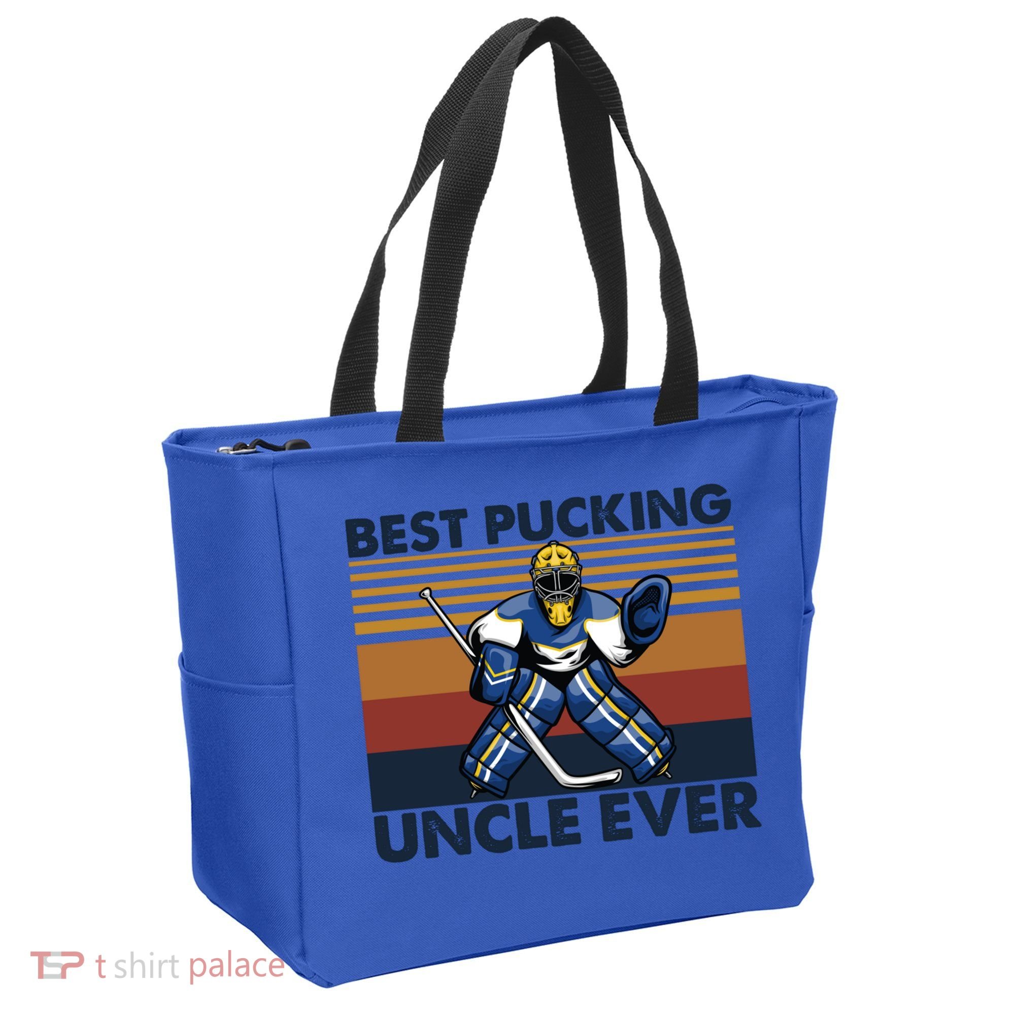 Best Pucking Uncle Ever Funny Hockey Uncle Saying Gift Tote Bag