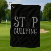 Bullying Prevention Unity Day Orange Peace Love Respect Golf Towel thumb 1