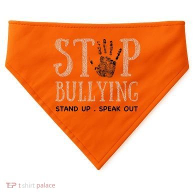 Bullying Prevention Unity Day Orange Peace Love Respect USA-Made Doggie Bandana