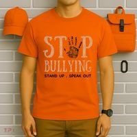 Bullying Prevention Unity Day Orange Peace Love Respect T-Shirt thumb 6