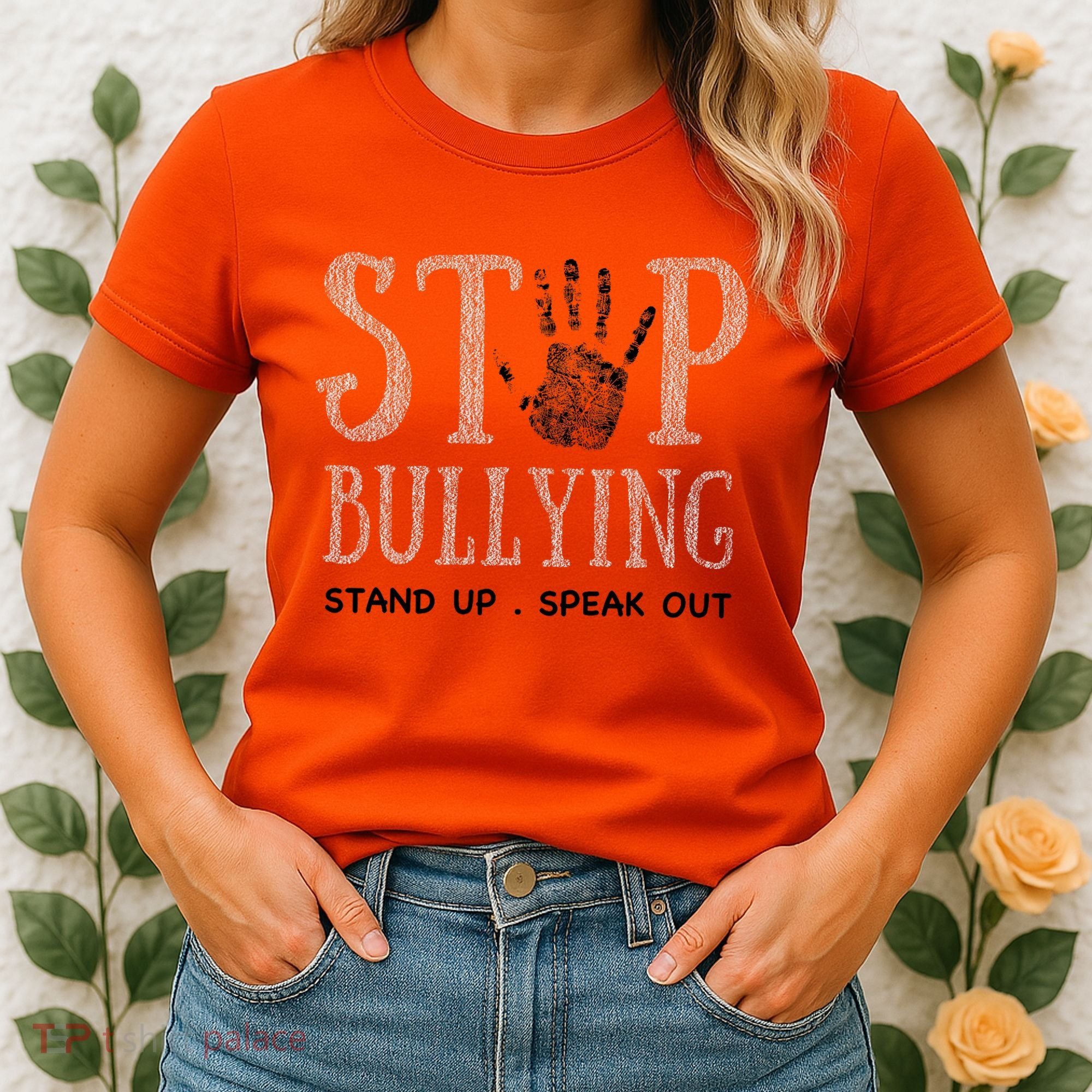 Bullying Prevention Unity Day Orange Peace Love Respect Women's T-Shirt
