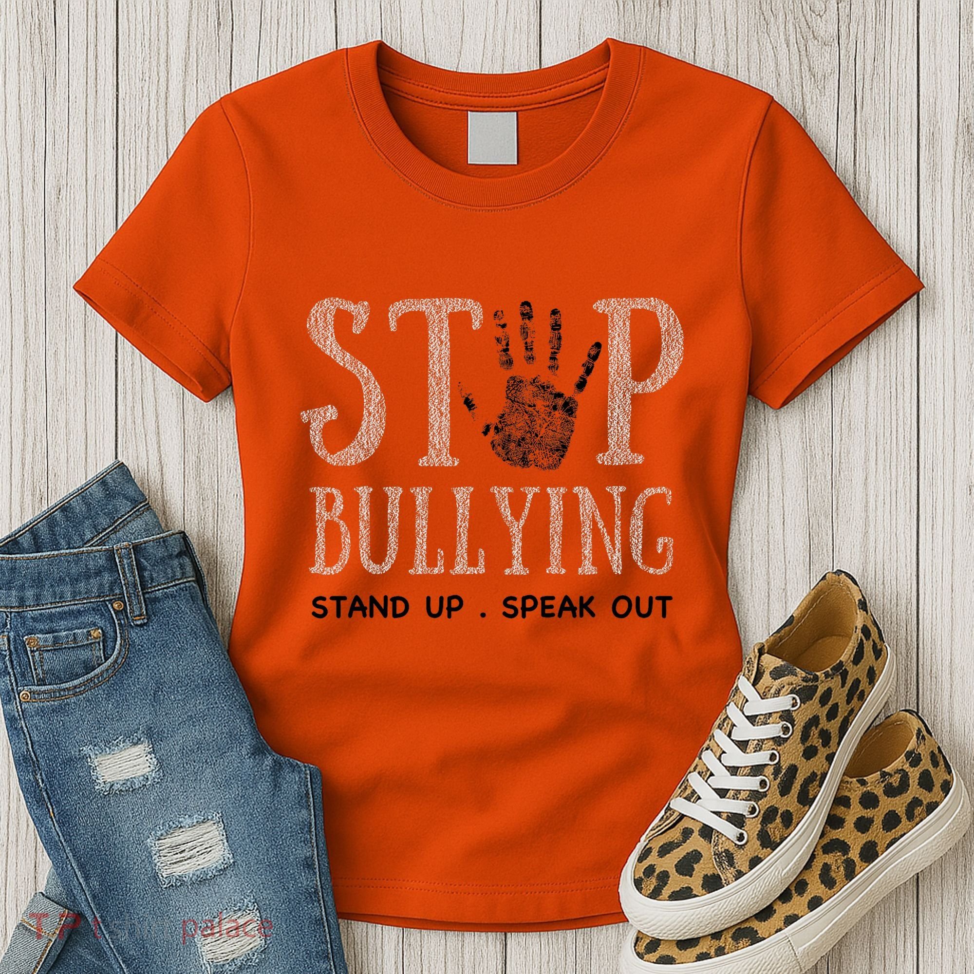 Bullying Prevention Unity Day Orange Peace Love Respect Women's T-Shirt