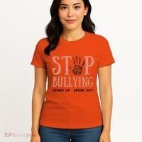 Bullying Prevention Unity Day Orange Peace Love Respect Women's T-Shirt thumb 4
