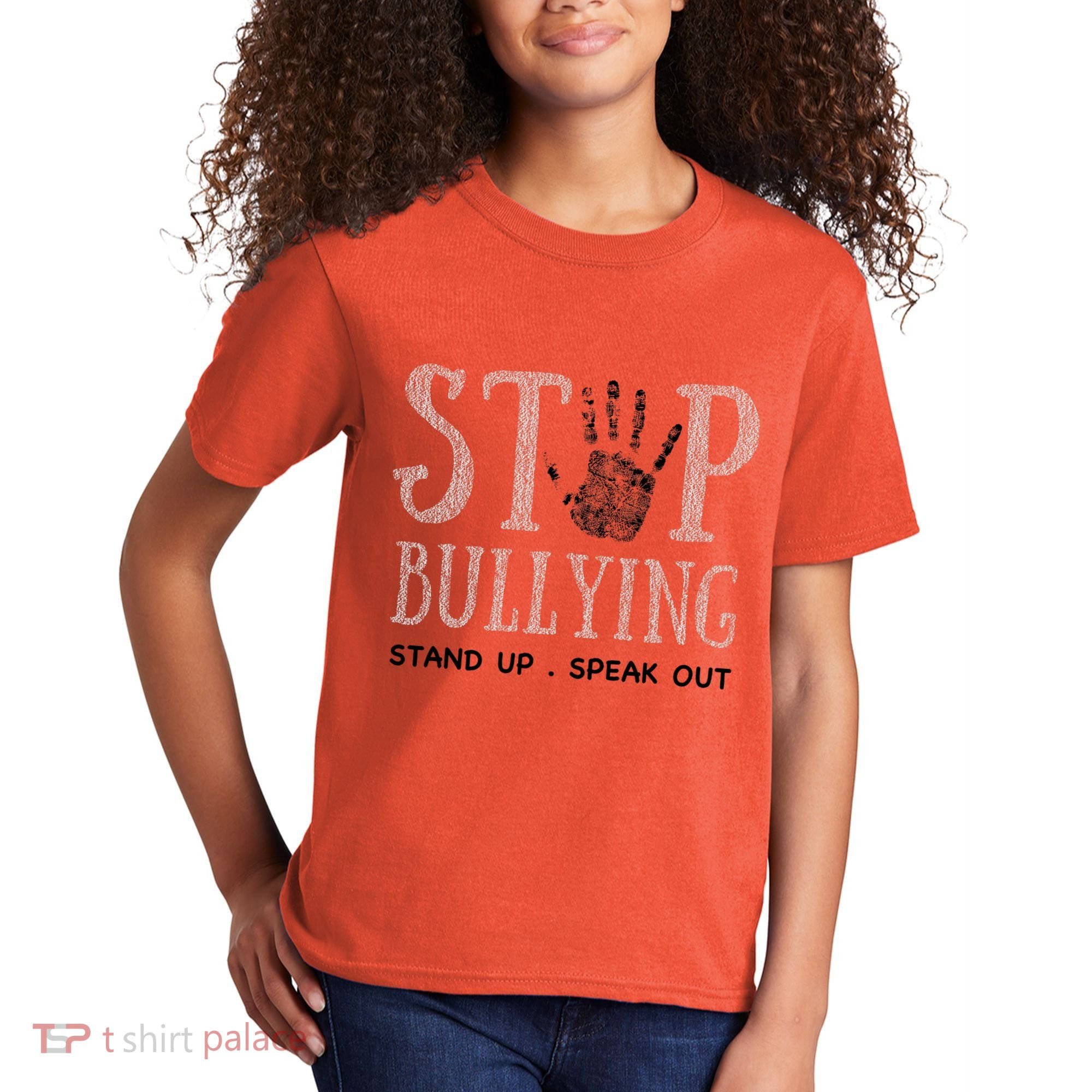 Bullying Prevention Unity Day Orange Peace Love Respect Kids T-Shirt