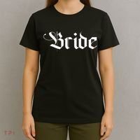 Bachelorette Party Wedding Honeymoon New Goth Bride T-Shirt thumb 4