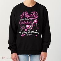Black Queens Are Born In October Women Birthday Gift Women's Sweatshirt thumb 0