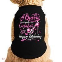 Black Queens Are Born In October Women Birthday Gift Doggie Tank thumb 0