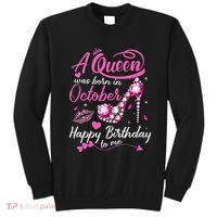Black Queens Are Born In October Women Birthday Gift Sweatshirt thumb 0