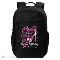 Black Queens Are Born In October Women Birthday Gift Backpack thumb 0