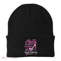 Black Queens Are Born In October Women Birthday Gift Beanie thumb 0