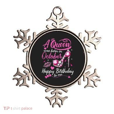 Black Queens Are Born In October Women Birthday Gift Ornament