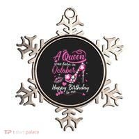 Black Queens Are Born In October Women Birthday Gift Ornament thumb 0