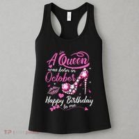 Black Queens Are Born In October Women Birthday Gift Women's Tank Top thumb 3