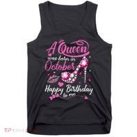 Black Queens Are Born In October Women Birthday Gift Tank Top thumb 0