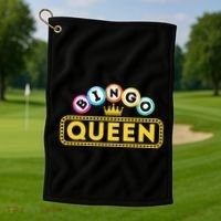 Bingo Queen Bingo Lover Gambler Gambling Golf Towel thumb 1