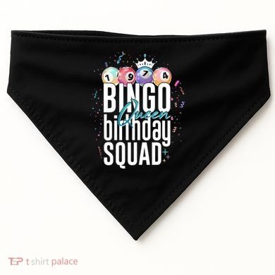 Bingo Queen Birthday Squad USA-Made Doggie Bandana
