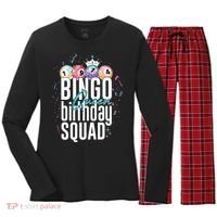 Bingo Queen Birthday Squad Women's Long Sleeve Flannel Pajama Set  thumb 0