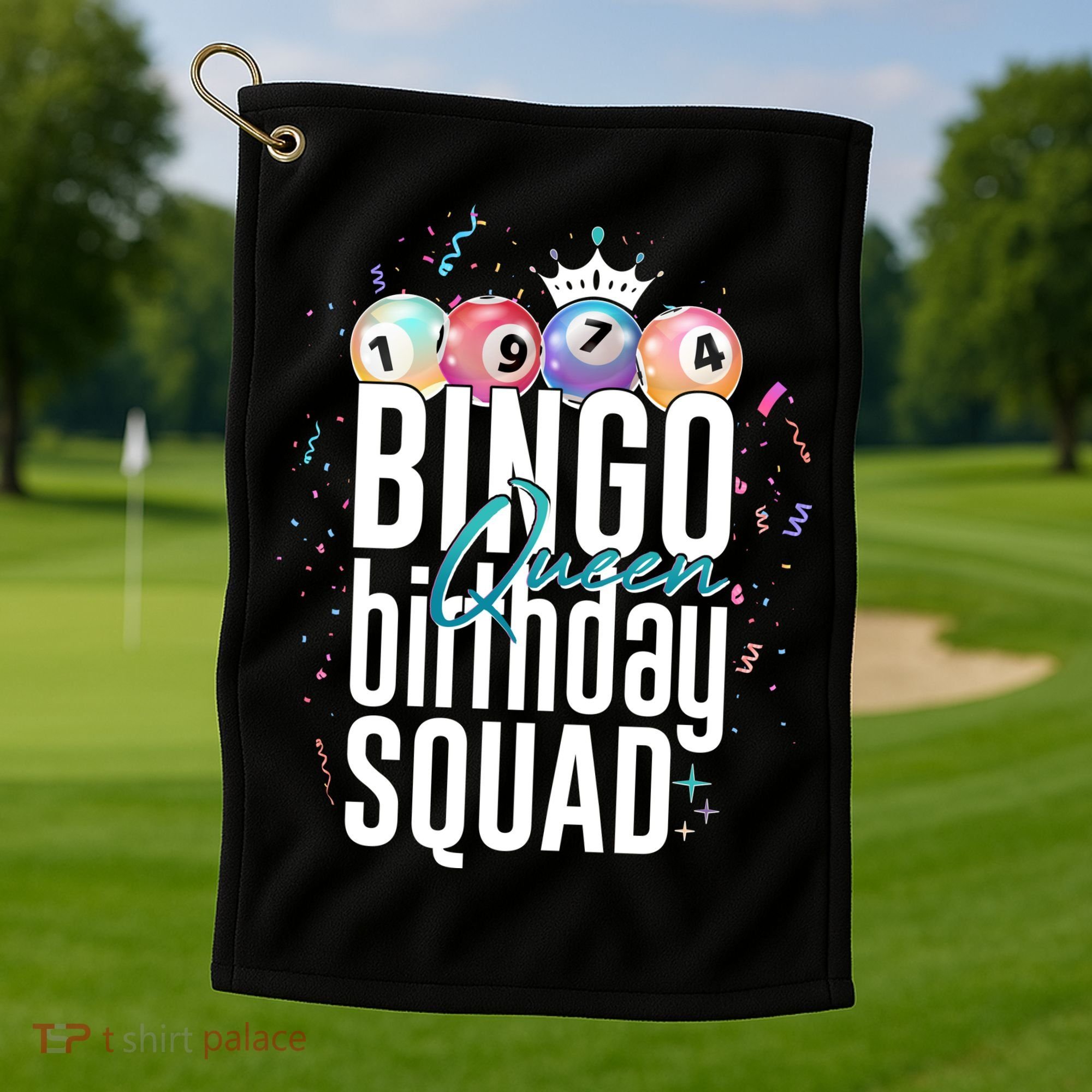 Bingo Queen Birthday Squad Golf Towel