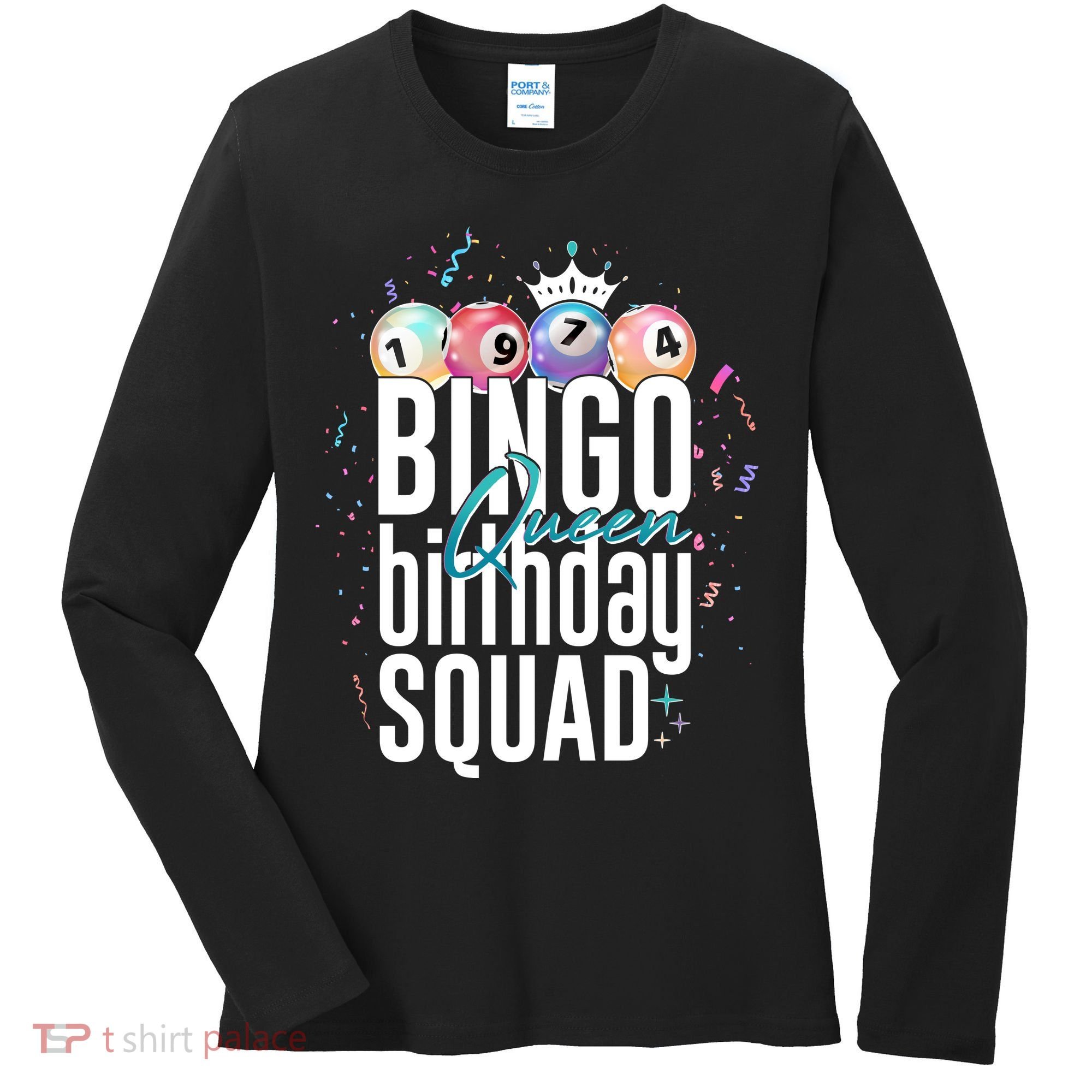 Bingo Queen Birthday Squad Women's Long Sleeve Shirt