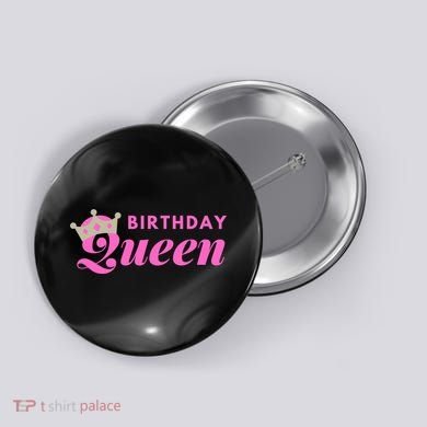 Birthday Queen Crown Button